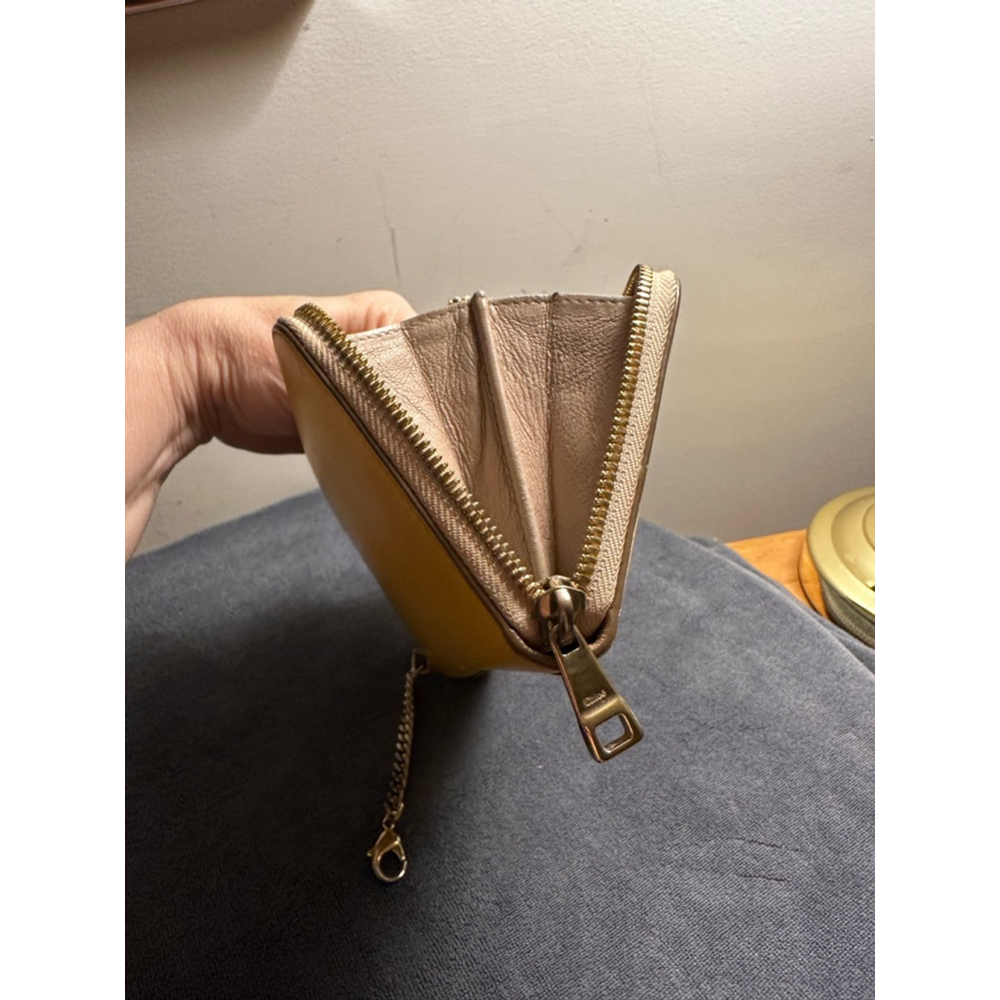 Chloé Yellow & Tan Leather Colorblock Long Zip Wallet - Picture 4 of 14